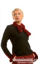 Пуловер с воротником-шарфом