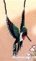 Ожерелье c колибри из бисера