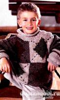 Детский пуловер с ромбами